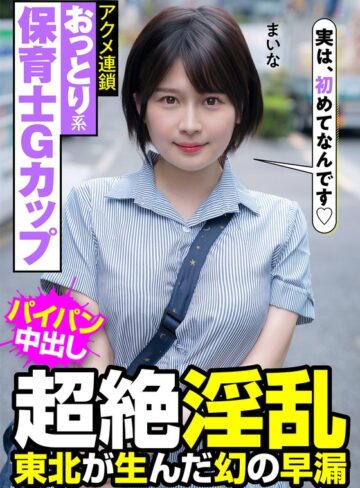 【無料AV】おっとり系保育士Gカップ 超絶淫乱 東北が生んだ幻の早漏 アクメ連鎖 まいな 優梨まいな｜h_1787jksr47301